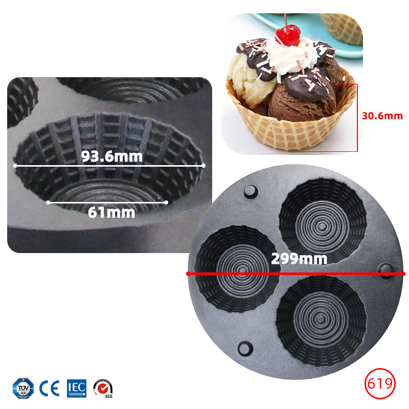 Commercial Triple-Hole Ice Cre - đánh giá và giá Waffle Cone Maker
